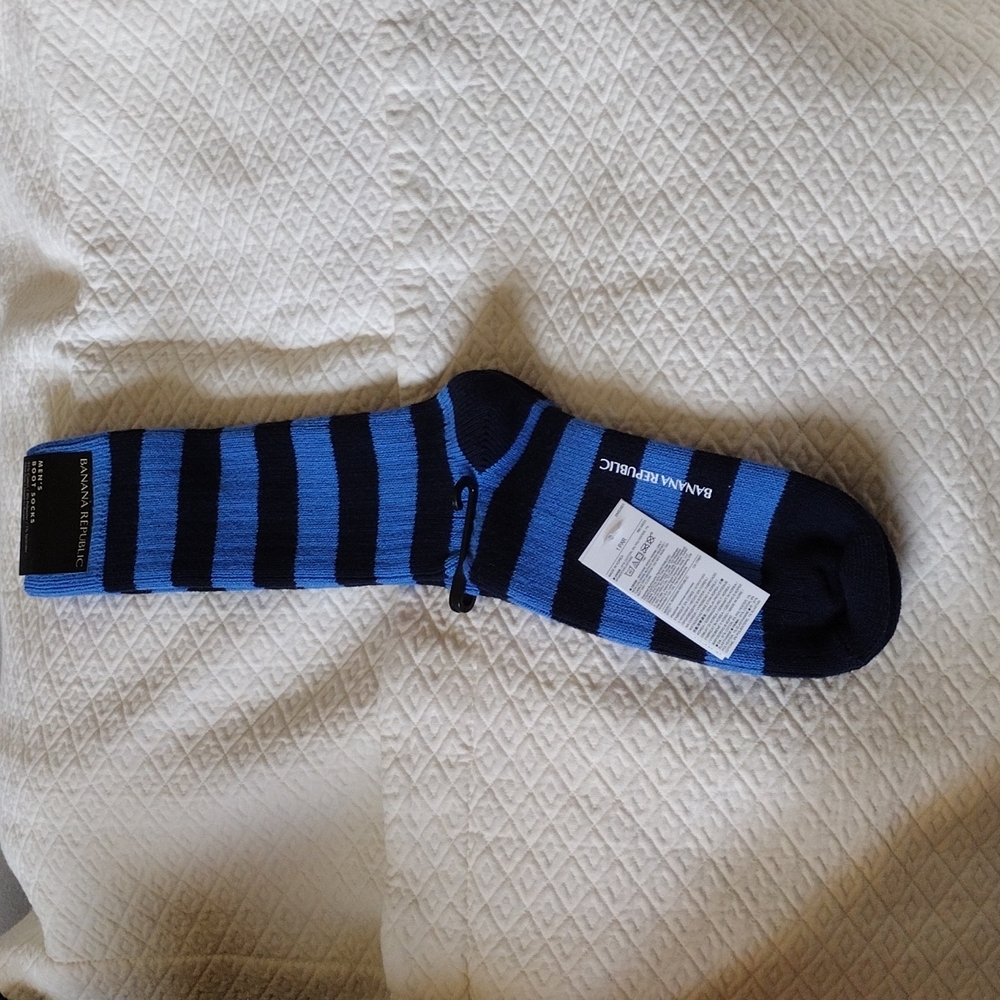 Banana Republic Blue Striped Boot Sock